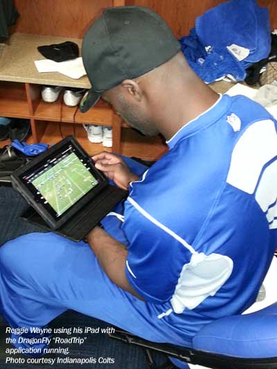 Reggie Wayne and his iPad