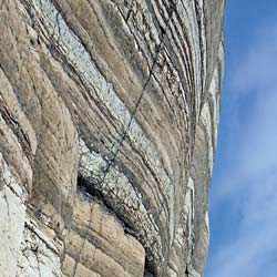 Layered cliff wall